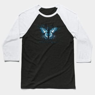 Blue morpho butterfly splatter art, memento mori Baseball T-Shirt